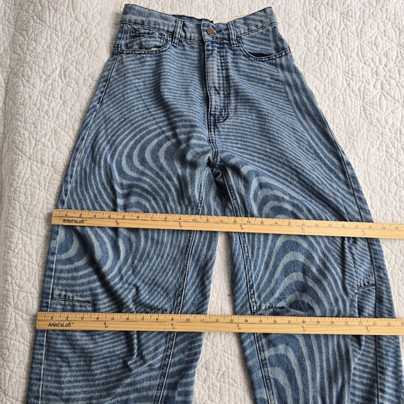 Urban Outfitters BDG Extreme Baggy Jean Psychedelic Wavy Print - Picture 10 of 16
